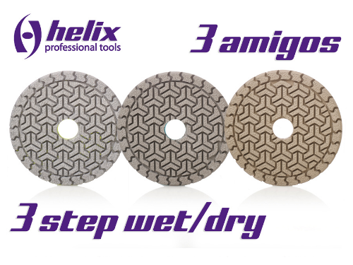 3 Step Diamond Resin Polish Pad for Stone Wet and Dry Polishing