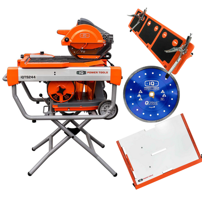 iQTS244 10" Dry-Cut Dustless Tile Saw with Accessories